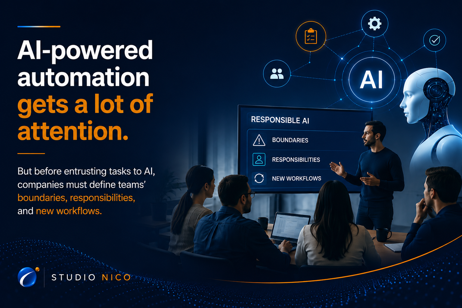 Corporate training session on AI automation.